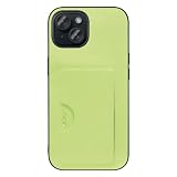 LOOF SKIN SLIM-SLOT レザー カード収納 スマホケース for iPhone 15 用 ケース カバー 背面 ストラップホール カードポケット シンプル 耐衝撃 薄型 軽量 leather [ミストグリーン]