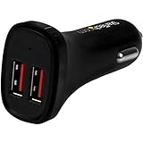 StarTech.com 2ポートUSB車載充電器シガーソケットカーチャージャー 24W/4.8A ブラック USB2PCARBKS