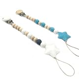 Kissteether 2pcs 食品グレードの材料のジュエリーネックレスDIY工芸おしゃぶり赤ちゃんのおしゃぶりをかむ赤ちゃんのおしゃぶりクリップBPAの無料シリコーンビーズ歯 (color 11)
