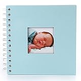 Copeflap アルバム スクラップブック 手作り 写真 台紙 切り抜き窓付き 175×175mm 20枚 (ブルー)