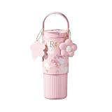 Sidagar 750ml 水筒 保温保冷タンブラー ステンレス製 再利用可能 漏れない ウォーターボトル ストラップ付き 旅行用 ポータブルコーヒーカップ Grid Blue