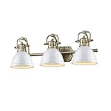 251最初Quinn Aged真鍮three-light Bath Vanity Withホワイトシェード