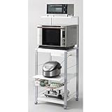 エムケー精工(MK精工) オープンラック レンジ台 「フローリエ」 ハイタイプ ホワイト ORH-101W