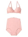 Angeliebe エンジェリーベ マタニティ インナー ドット レーシー ブラ ＆ ショーツ 授乳 下着 ブラジャー パンツ 産前 産後 L ピンク