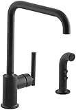 KOHLER K-7508-BL Purist Primary Swing Spout with Spray, Matte Black [並行輸入品]