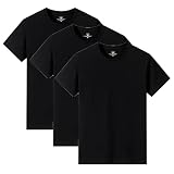 [AYISTELU] Tシャツ 半袖 3枚組/5枚組 綿100% 大きい サイズ クルーネック インナーシャツ 肌着 スポーツ シャツ 下着 快適 柔らかい カジュアル 服 春 夏 秋 冬 (JP, アルファベット, 5XL, ブラック)