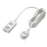 サンワサプライ 電源タップ 4個口(本体3＋プラグ側1)・2ピン 5m ほこりシャッター 絶縁キャップ L型プラグ TAP-B9-5K