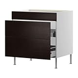 IKEA(イケア) FAKTUM ネクスス ブラウンブラック 60 cm 89856891 シンクユニット用ベースキャビネット 引き出し付/ フロント2枚、ネクスス ブラウンブラック
