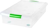 IRIS 40 Quart Underbed Store and Slide Storage Box- Green Handle Clear [並行輸入品]