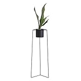 [roomnhome] スタンドプランター 植木鉢 モノスタンド植木鉢 サボテン鉢/花鉢 容器 プランター C Type (L, Black)