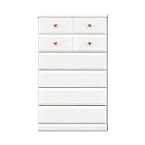 アルファタカバ オシャレなママ必見のキュアセレクトシリーズ 75cm幅6段ホワイト取っ手ハートレッド