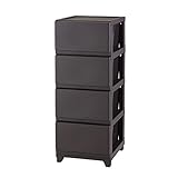 JEJ 収納ケース ダークブラウン 4段 デコニー シーヴォ 106511