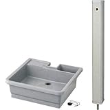 タキロンシーアイ ガーデン柱 DHS-900（DHS-80×900） 80㎜角（硬質塩化ビニル製水栓柱） 下出しタイプ（HIVP管） + ガーデン流し 550-G型セット