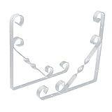 DealMuxホームショップ壁掛け200x200mm L字状の金属シェルフブラケット支持ホルダホワイト2個