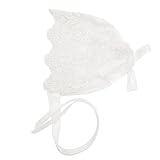 Refaxi 赤ちゃん幼児新生児の子供レース花帽子キャップビーニーボンネット帽子フォトプロップ（ホワイト）