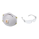 3M 8511 Particulate N95 Respirator with Valve, 10-Pack with Virtua Protective Eyewear, Clear Frame, 