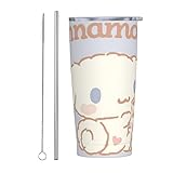 シナモンロール ストロー&ストローブラシ付き マグカップ コーヒーカップ 600ML コンビニカップ タンブラー ステンレス製 保温 保冷 車用 蓋付き 持ち運び 水筒 大容量 直飲み アニメ キャラクター 人気 プレゼント FO88