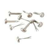 MYmama 割りピン 10個入り 平型/丸型 金/銀 4.5mm/6mm/8mm レザークラフト 留め具 クラフト用 手芸用品 (【6mm】シルバー 平型)
