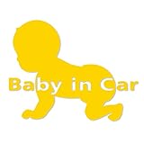 Baby in Car ステッカー ベビーインカー 赤ちゃんが乗ってます カッティングステッカー (イエロー)