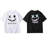 Hisitosa Tシャツ メンズ 半袖 5枚組 綿100% プリント 夏服 メンズ おしゃれ ゆったり 大きいサイズ 汗染み防止 抗菌防臭 柔らかい (JP, アルファベット, XL, 2枚組-ミックスカラー)