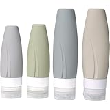 RETZLAトラベルボトル 旅行用 シャンプー セット【液漏れを防ぐ特殊構造】トラベルエッセンシャルズ 国際旅行用のトラベルアクセサリー 防漏シリコントラベルボトル 詰め替えボトル ト液体入れ ラベルコンテナー(4本セット60ml&90ml)