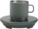 冷温カップドリンクホルダー 4℃冷蔵/55℃加熱 急速冷却 500ml対応 ペットボトル・缶対応 デスク用USBコースター 保冷保温 防水仕様 日本酒・ビール・お茶用 車中泊便利 (ダークグリーン)
