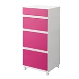 squ+ コレクトケース ワイド深型4段セット SW×MW×LW2 キャスター付き ピンク SQC-SW+MW+LW2