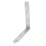 uxcell 棚受け アングルブラケット 125mm x 125mm　丸いエンド　シルバートーン　メタル　ステンレス