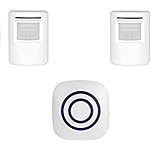 MECCION ワイヤレスチャイム 呼び出しチャイムセット 呼出音楽38メロディー選択可 防水 防塵 ドアベル インターホン 呼び鈴玄関 配線工事不要 電池式 赤外線センサー搭載　動体検知 (2-1)