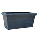 植木鉢/プランター 【長方形/80cm】 軽量 底穴有 新素材テラミックス ＴＭ グレー(灰) 〔ガーデニング用品/園芸〕