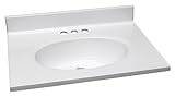Design House 551267 25-Inch by 19-Inch Marble Vanity Top/Single Bowl, Solid White [並行輸入品]