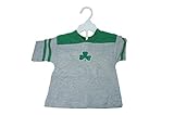 IrishベビーTシャツグレー/グリーン刺繍シャムロック100 %コットン カラー: グレー