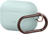 【elago】 AirPods Pro 対応 ケース カラビナ 付き 耐衝撃 シンプル シリコン カバー 衝撃 吸収 スリム ソフト ケースカバー 落下防止 保護 アクセサリー [ Apple AirPodsPro MWP22J/A エアーポッズPro エアーポッズプロ 対応 ] ORIGINAL HANG ベイビーミント
