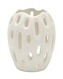 Benzara 59732 Stunning Ceramic Vase, White [並行輸入品]
