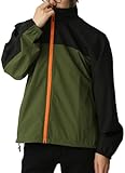 [アーケード] ジャケット メンズ 撥水 防風 伸縮ストレッチ ウィンドブレーカー バイカラー スタンドジャケット ブルゾン ジャンパー マウンテンパーカー M カーキ×ブラック