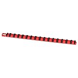 Ernst Manufacturing 8400M-Red-1/4 18-Inch Magnetic Socket Organizer and 15-1/4-Inch Twist Lock Clips