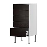 IKEA(イケア) FAKTUM ネクスス ブラウンブラック 60x37 cm 59838337 ベースキャビネット 引き出し5段付、ネクスス ブラウンブラック