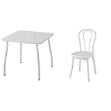 ナカバヤシ テーブル スクエアトップ + ダイニングホワイトチェア2脚セット
