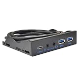 OUQUCKL USB フロントパネル USB 3.2 Type C + 2x USB3.0 + 3.5mmイヤホンマイク 10Gbps フロントパネル USB ハブ