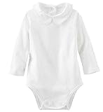 OSHKOSH (オシュコシュ) 白 襟つき ボディスーツ 襟フリルなし 長袖 60 70 80 85 ベビー 女の子 (12か月) [並行輸入品]