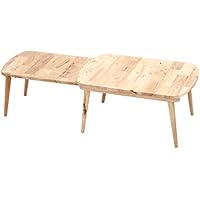 不二貿易 ローテーブル スライド式 幅70~120cm ナチュラル 天然木 SLIDE Natural Signature 37019