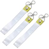 [SALUDABLE] 銀テープホルダー 幅29ｍｍ長さ45cm キーホルダー 収納 推し活 3個セット (イエロー)