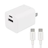 オウルテック AC充電器 USB Type-Cケーブル付属 最大PD20W出力 GaN採用 USB Type-C×1 USB Type-A×1 OWL-APDJ20DCC15-WH