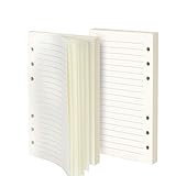 手帳リフィル システム手帳リフィル 【A7 6穴 45枚*2冊】 横罫 ビジネス手帳 ルーズリーフ用 バインダー用 バイブル 専用リーフ リフィル用紙 詰め替え用紙 (A7)