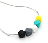 Deeyee Baby Silicone Teething Nursing Necklace Jewelry - BPA Free and FDA Approved - Sweet Cube (Bla