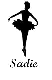 バレリーナSadie名Letters Childrens部屋ビニール壁アートステッカーデカール