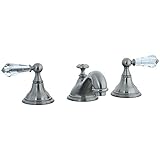 Cifial 275.110.620 Asbury Widespread Bathroom Faucet with Clear Acrylic Handles, Satin Nickel [並行輸入品