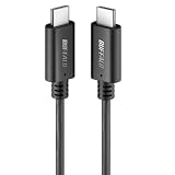 バッファロー USB Type C ケーブル USB-C & USB-C 2.0 ケーブル 1.0m 60W PD対応 充電 iPhone 17 / iPhone 17e / iPhone 16 / 15 スマホ タブレット ブラック BU2CC10BK/N