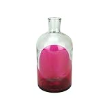 8.75" Fancy Fair Hand-Made Transparent Pink and Clear Two-Tone Recycled Spanish Glass Vase