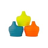 Boon Snug Silicone Sippy Lids Blue/Orange/Green by Boon